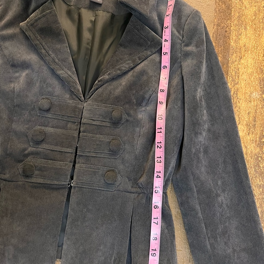 Chelsea & Theodore Gray Corduroy Military Corset Blazer Jacket Size 10 - Picture 7 of 9